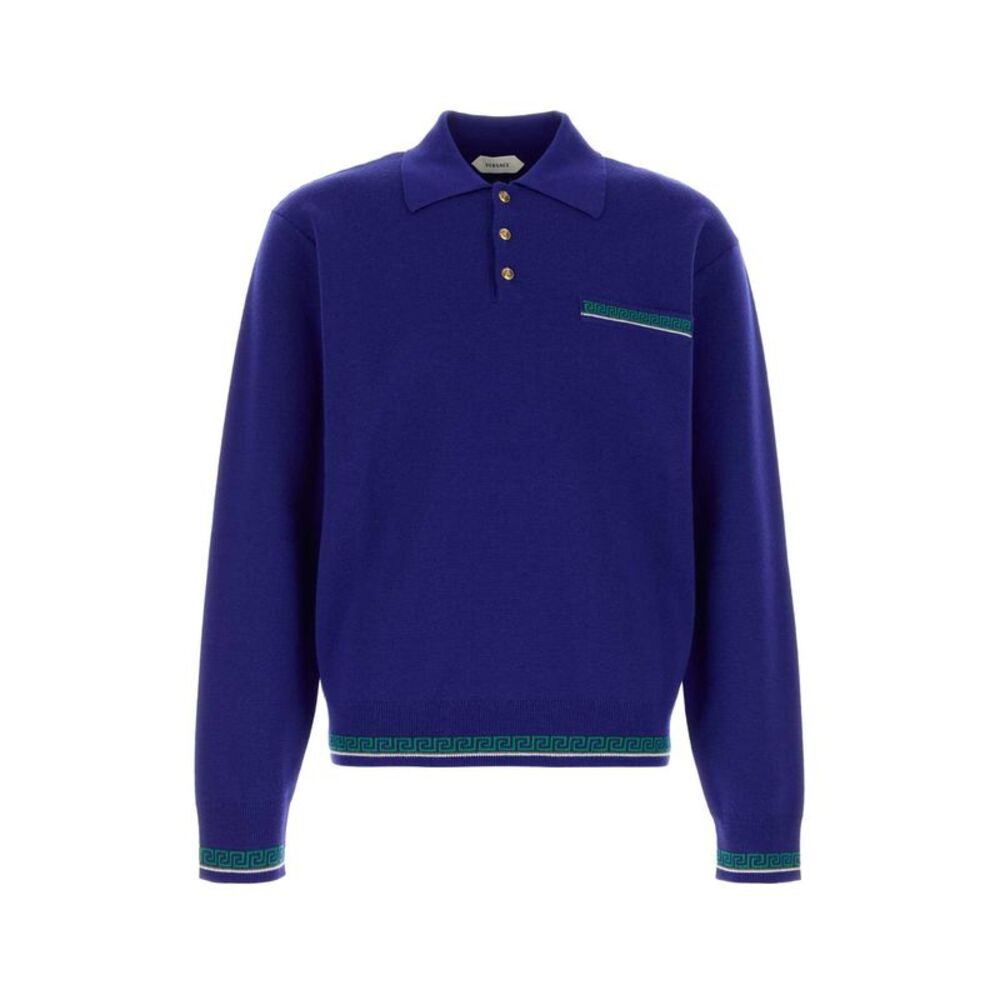Versace Men Knit Sweater Greca Tipping